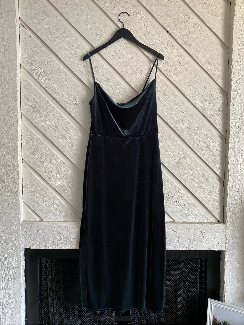 Green Velvet Midi Dress